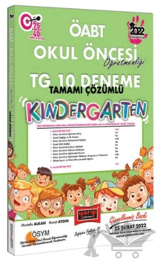 2022 ÖABT Okul Öncesi Öğretmenliği Kindergarten Tamamı Çözümlü 10 TG Deneme – Kolektif – Yargı Yayınevi kitap kapağı