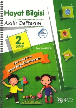 2. Sınıf Hayat Bilgisi - Akıllı Defterim – Özge Akbal Üstün – 4 Adım Yayınları kitap kapağı