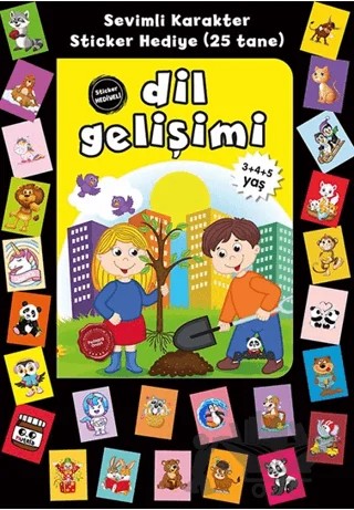 Stickerlı 3+4+5 Yaş Dil Gelişimi – Pedagog Afife Çoruk – Beyaz Panda Yayınları kitap kapağı