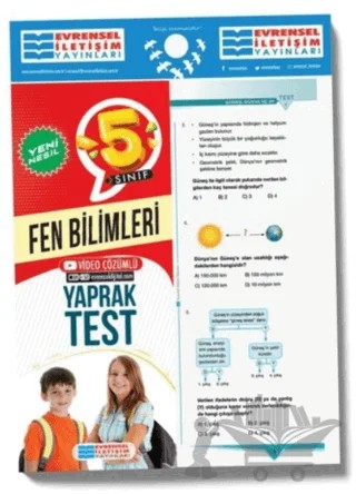 2021 5. Sınıf Fen Bilimleri Video Çözümlü Yaprak Test – Kolektif – Evrensel İletişim Yayınları kitap kapağı