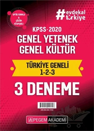 KPSS Genel Yetenek Genel Kültür Türkiye Geneli (1.2.3) 3'lü Deneme Seti – Kolektif – Pegem Akademi Yayıncılık kitap kapağı