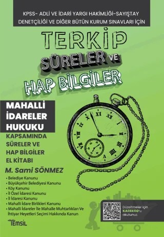 Terkip Mahalli İdareler Hukuku Kapsamında Süreler ve Hap Bilgiler El Kitabı – M. Sami Sönmez – Temsil Kitap kitap kapağı