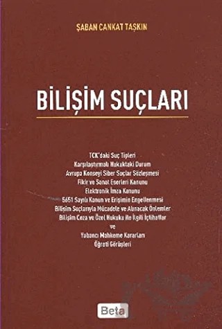 Bilişim Suçları – Şaban Cankat Taşkın – Beta Yayınevi kitap kapağı