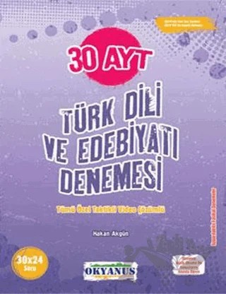 AYT 30 Türk Dili Ve Edebiyatı Denemesi – Hakan Akgün – Okyanus Yayınları kitap kapağı