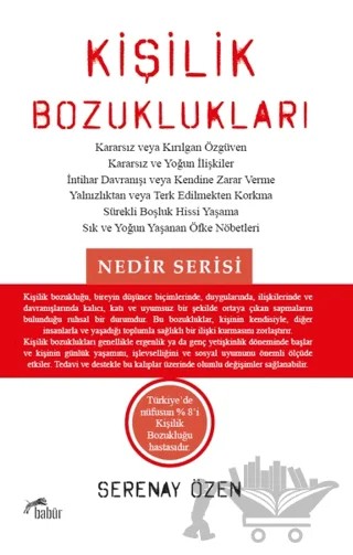 Kişilik Bozuklukları – Serenay Özen – Babür Yayınları kitap kapağı