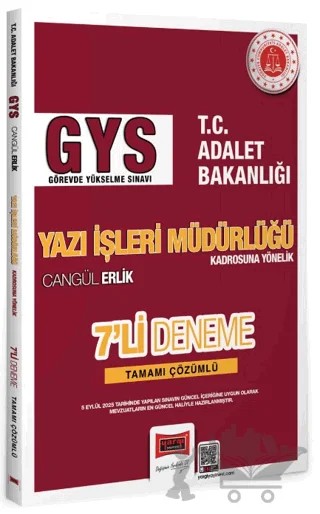 2027 GYS T.C. Adalet Bakanlığı Yazı İşleri Müdürlüğü Kadrosuna Yönelik Tamamı Çözümlü 7 Deneme – Kolektif – Yargı Yayınevi kitap kapağı