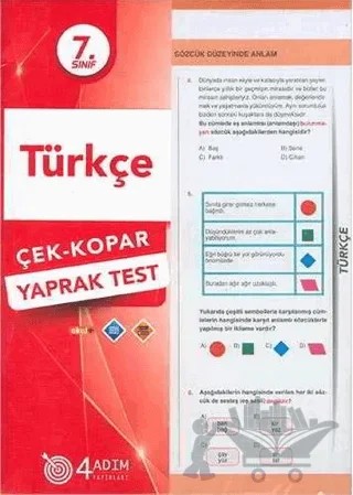 7. Sınıf Türkçe Çek Kopar Yaprak – Kolektif – 4 Adım Yayınları kitap kapağı