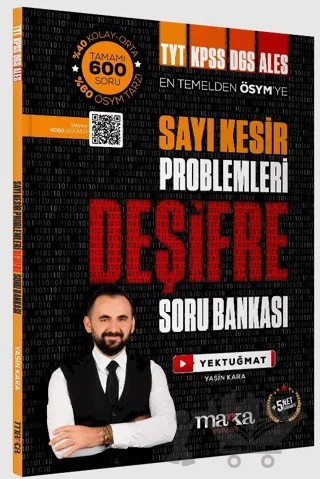 2025 En Temelden ÖSYM'ye Sayı Kesir Problemler Yektugmat Deşifre Soru Bankası – Yasin Kara – Marka Yayınları kitap kapağı