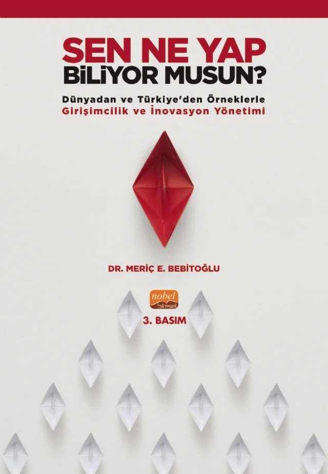SEN NE YAP BİLİYOR MUSUN? - Dünyadan ve Türkiye’den Örneklerle Girişimcilik ve İnovasyon Yönetimi – Meriç E. Bebitoğlu – Nobel Bilimsel Eserler kitap kapağı