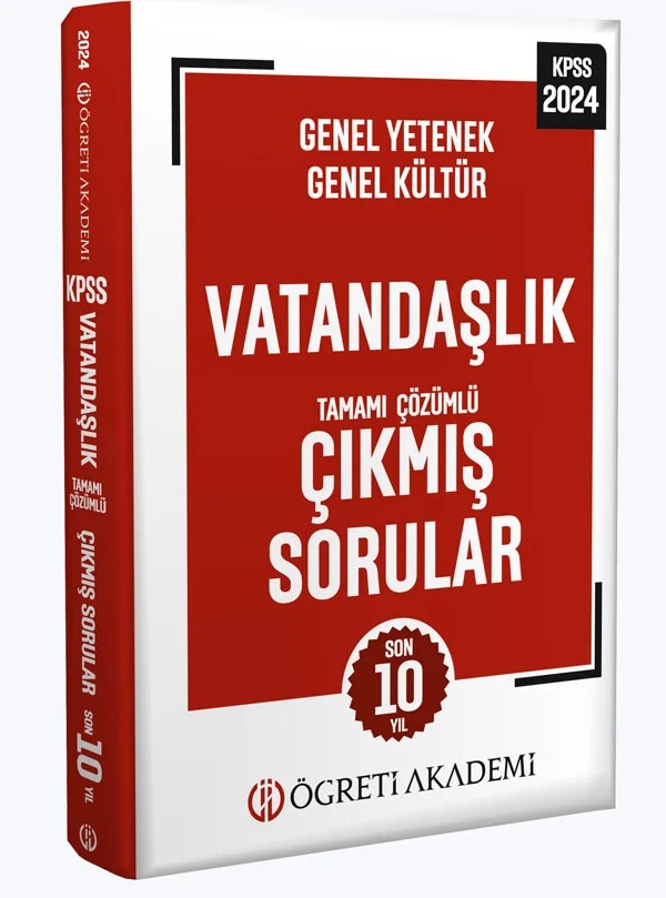 2024 KPSS Genel Yetenek Genel Kültür Vatandaşlık Tamamı Çözümlü Çıkmış Sorular (Roman Boy) – Öğreti Akademi kitap kapağı