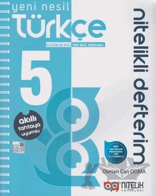 5. Sınıf Türkçe Nitelikli Defterim – Osman Can Doma – Nitelik Yayınları - Bayilik kitap kapağı