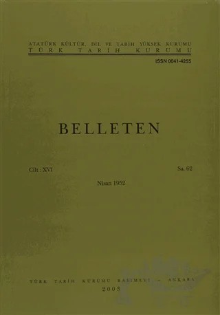 Belleten Sayı: 62 Cilt: 16 – Türk Tarih Kurumu Yayınları kitap kapağı