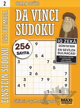 Da Vinci Uzman Sudoku 2 – Bertan Kodamanoğlu – Maxi Yayıncılık kitap kapağı