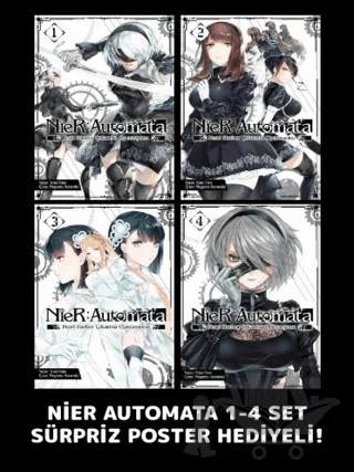 NieR: Automata 1-4 Poster Hediyeli Set – Megumu Soramiçi, Yoko Taro – Komikşeyler Yayıncılık kitap kapağı