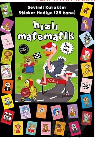 Stickerlı 5+ Yaş Hızlı Matematik – Pedagog Afife Çoruk – Beyaz Panda Yayınları kitap kapağı