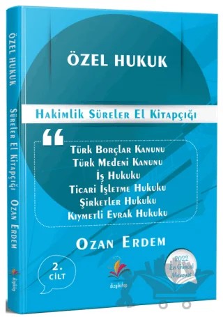Özel Hukuk Hakimlik Süreler El Kitapçığı – Ozan Erdem – Dizgi Kitap kitap kapağı