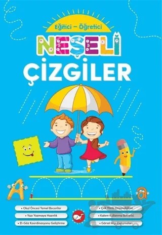 Neşeli Çizgiler - Eğitici Öğretici – Kolektif – Beyaz Balina Yayınları kitap kapağı