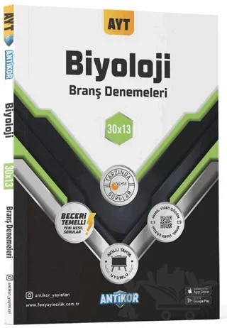 AYT Biyoloji 30x13 Branş Denemeleri – Kolektif – Antikor Yayınları kitap kapağı