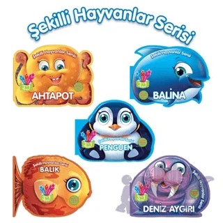 Şekilli Deniz Hayvanları Serisi Seti - 5 Kitap Takım – Kolektif – Parıltı Yayınları kitap kapağı