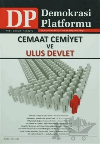 Cemaat, Cemiyet ve Ulus Devlet - Demokrasi Platformu Sayı: 23 – Orion Kitabevi kitap kapağı