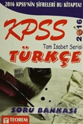 2016 KPSS Türkçe Tam İsabet Serisi Soru Bankası – Kolektif – Teorem Yayıncılık kitap kapağı
