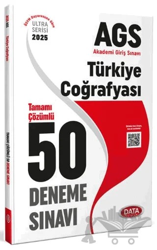 2025 AGS Türkiye Coğrafyası Tamamı Çözümlü 50 Deneme Sınavı Anlatımlı – Kolektif – Data Yayınları kitap kapağı