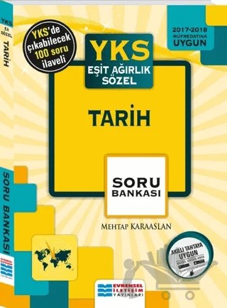 2018 YKS Tarih Soru Bankası – Mehtap Karaaslan – Evrensel İletişim Yayınları kitap kapağı