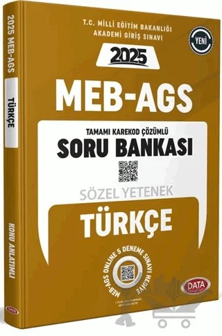 MEB AGS Sözel Yetenek Türkçe Çözümlü Soru Bankası – Kolektif – Data Yayınları kitap kapağı