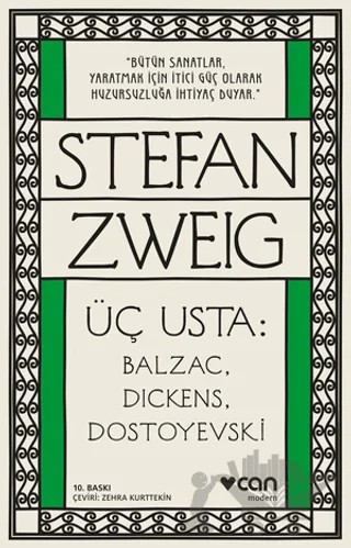 Üç Usta: Balzac, Dickens, Dostoyevski – Stefan Zweıg – Can Yayınları kitap kapağı