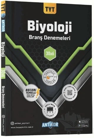 TYT Biyoloji 30x6 Branş Denemeleri – Kolektif – Antikor Yayınları kitap kapağı
