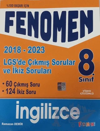 8. Sınıf LGS İngilizce Çıkmış ve İkiz Sorular (2018-2023) – Ramazan Demir – Fenomen Yayınları kitap kapağı