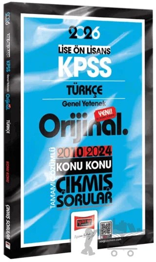 2026 KPSS Lise-Önlisans Türkçe Orijinal 2010-2024 Konu Konu Çıkmış Sorular – Kollektif – Yargı Yayınevi kitap kapağı