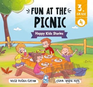 Fun At The Picnic – Happy Kids Stories 3 (3. Sınıf İngilizce Hikaye) – Tuğba Özcan – Mavi Kirpi Yayınları kitap kapağı
