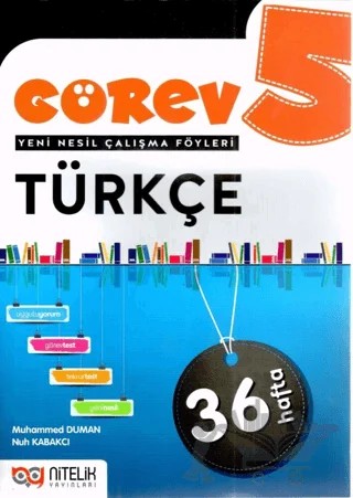 5. Sınıf Türkçe Görev Yeni Nesil Çalışma Föyleri – Muhammed Duman – Nitelik Yayınları - Bayilik kitap kapağı