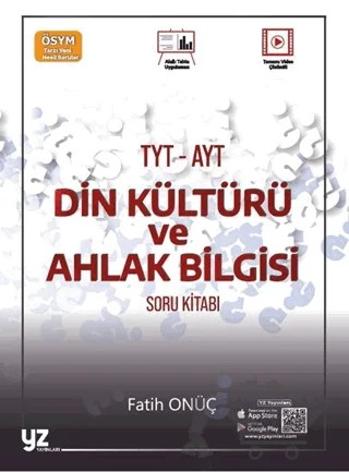 YZ YKS TYT AYT Din Kültürü ve Ahlak Bilgisi Soru Kitabı – Fatih Onüç – YZ Yayınları kitap kapağı