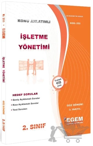 2. Sınıf 3. Yarıyıl İşletme Yönetimi Konu Anlatımlı Soru Bankası - Kod 255 – Kolektif – Egem Eğitim Yayınları kitap kapağı