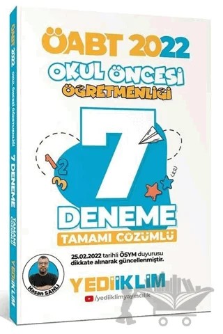 2022 KPSS ÖABT Okul Öncesi Öğretmenliği Tamamı Çözümlü 7 Deneme – Hasan Şanlı – Yediiklim Yayınları kitap kapağı
