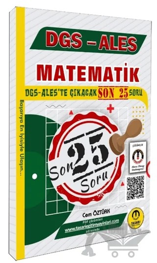 DGS ALES Matematik Son 25 Çıkacak Soru Bankası – Cem Öztürk – Tasarı Eğitim Yayınları kitap kapağı