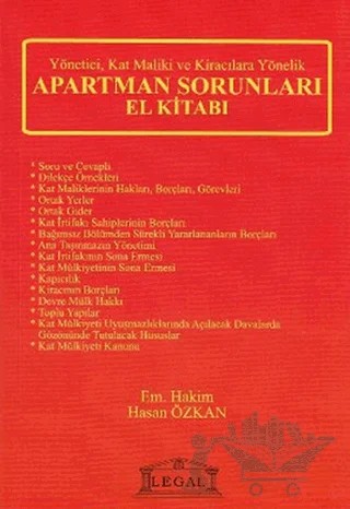 Apartman Sorunları El Kitabı – Hasan Özkan – Legal Yayıncılık kitap kapağı