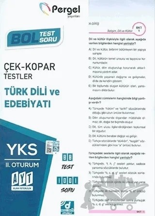 YKS 2. Oturum Türk Dili ve Edebiyatı Çek Kopar Testler – Kolektif – Pergel Yayınları kitap kapağı