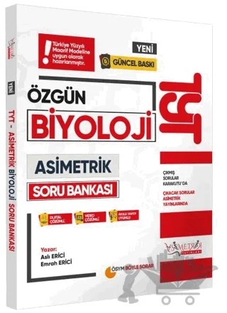 2025 YKS-TYT Asimetrik Biyoloji Özgün Soru Bankası Yeni Nesil Dijital Çözümlü – Aslı Erici, Emrah Erici – Asimetrik Yayınları kitap kapağı