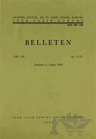 Belleten Sayı: 11/12 Cilt: 3 – Türk Tarih Kurumu Yayınları kitap kapağı