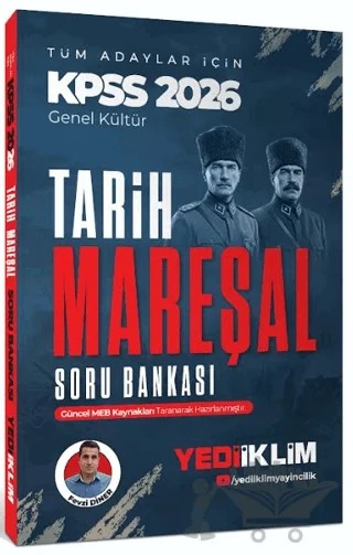 2026 KPSS Mareşal Genel Kültür Tarih Tüm Adaylar İçin Soru Bankası – Fevzi Diner – Yediiklim Yayınları kitap kapağı