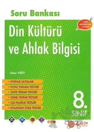 7. Sınıf Din Kültürü ve Ahlak Bilgisi Soru Bankası – Onur Yiğit – 4 Adım Yayınları kitap kapağı