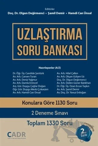 Uzlaştırma Soru Bankası – Hamdi Can Ünsal, Olgun Değirmenci, Şamil Demir – CADR kitap kapağı