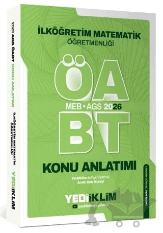 2026 MEB AGS ÖABT İlköğretim Matematik Öğretmenliği Konu Anlatımı – Kolektif – Yediiklim Yayınları kitap kapağı
