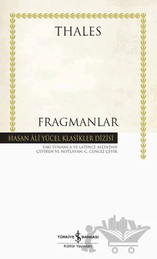 Fragmanlar – Thales – İş Bankası Kültür Yayınları kitap kapağı