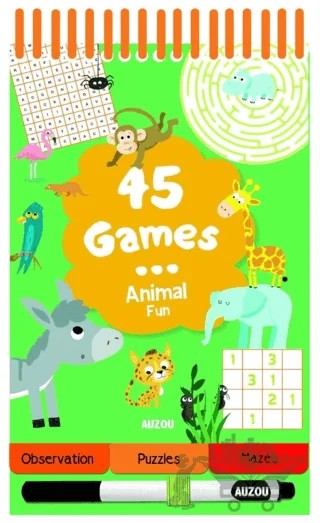 45 Games...Animal Fun – Kolektif – Auzou Books kitap kapağı