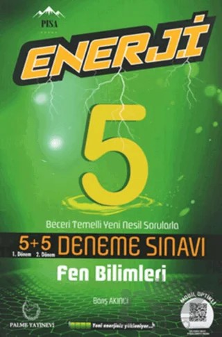 5. Sınıf Enerji Fen Bilimleri 5+5 Deneme Sınavı – Barış Akıncı – Palme Yayınları kitap kapağı