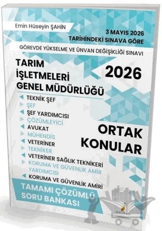 2026 GYS ÜDS Tarım İşletmeleri Genel Müdürlüğü Ortak Konular Soru Bankası Çözümlü Görevde Yükselme Ünvan Değişikliği – Emin Hüseyin Şahin – Pelikan Tıp Teknik Yayıncılık kitap kapağı
